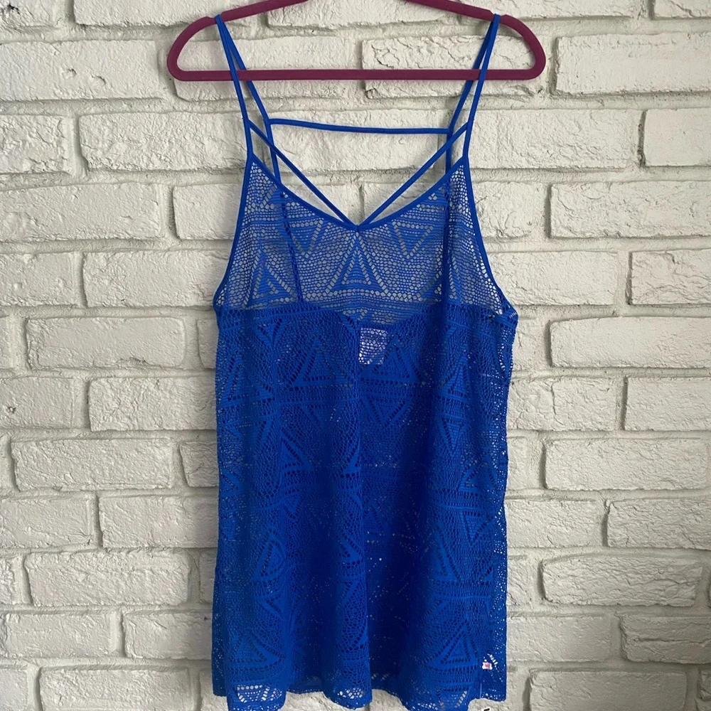Victoria's Secret Pink Blue Sheer Tank Top